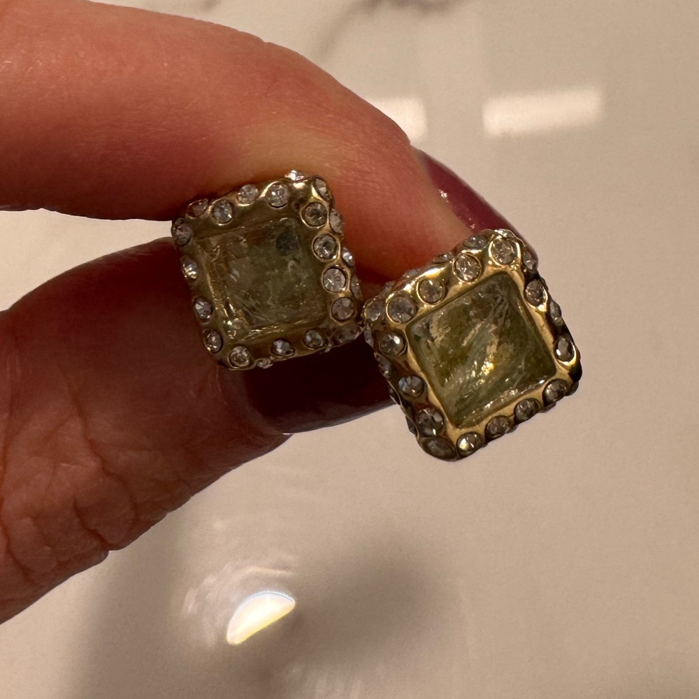 Alexis Bittar Elegant Gold Stud Earrings - Picture 2 of 5
